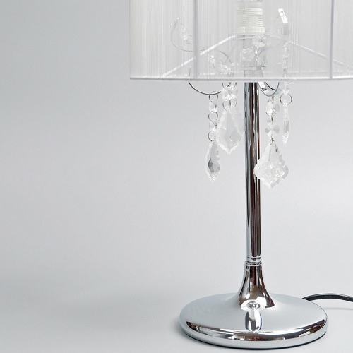 White lamp deals shade with crystals